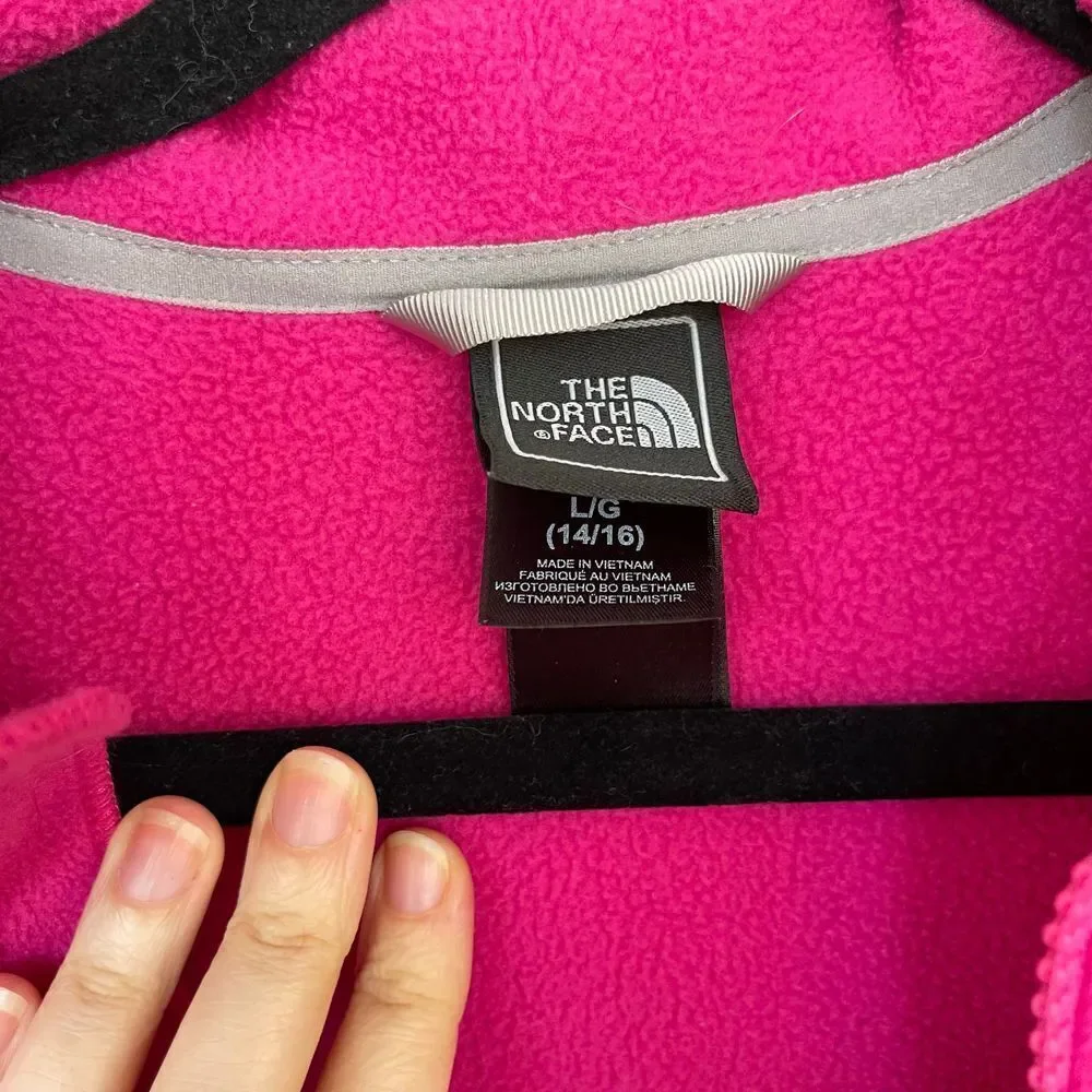 The North Face girls pink and gray fleece jacket size large